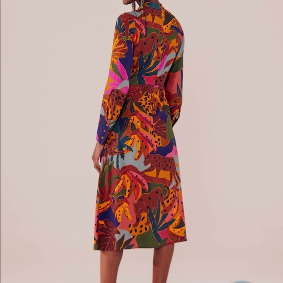 Leopards Jungle High Neck Midi Dress - Picture 3 of 15